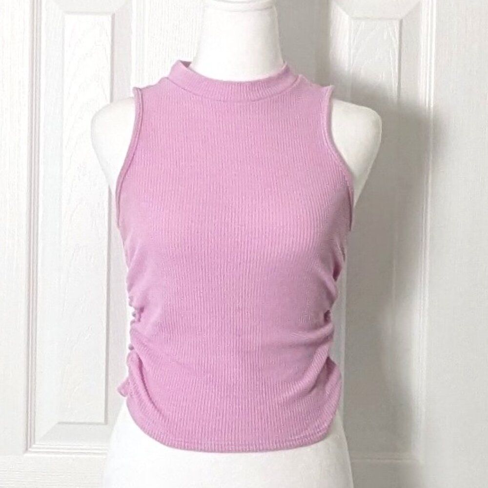 SHEIN Women's Sleeveless Waffle Knit Shirred Top  Size M  Dusty Purple